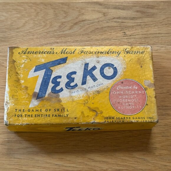 Vintage John Scarne Teeko Strategy Board Game & Token Markers, Copyright 1952 - Picture 2 of 16